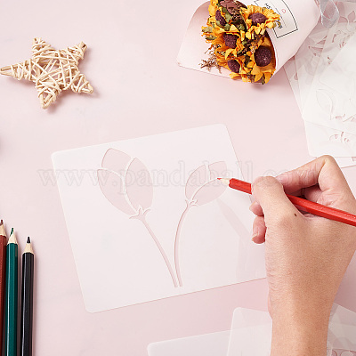 24 Sheets 24 Styles Plastic Drawing Stencil&nbsp;DIY-CW0001-13-1