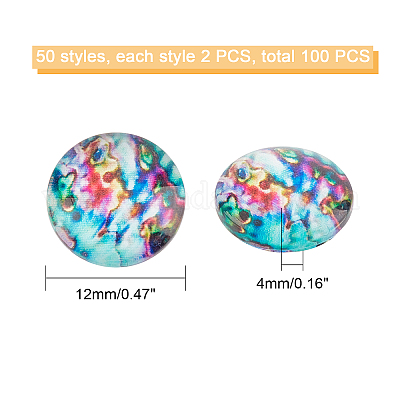 100Pcs Glass Cabochons&nbsp;FIND-PH0004-58B-1