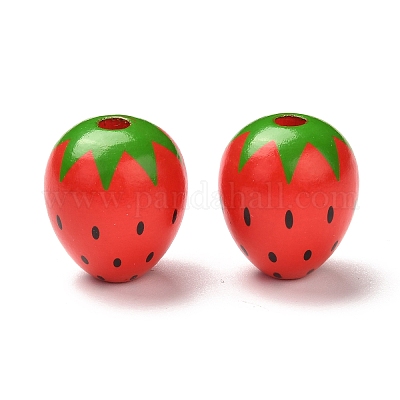 Spray Painted Natural Wood Beads&nbsp;X-WOOD-C007-02-1