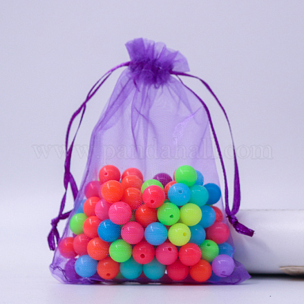 Rectangle Organza Drawstring Bags&nbsp;CON-PW0001-054B-19-1