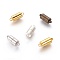 Brass Magnetic Clasps with Loops, Column, Mixed Color, 16x6mm, Hole: 1.5mm.