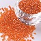 12/0 Glass Seed Beads, Trans. Colours Lustered, Round, Dark Orange, 2mm, Hole: 1mm, 30000pcs/pound