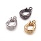 Brass Cubic Zirconia Enhancer Shortener Bails, Hinged Pendant Bails, with Loop, Cadmium Free & Lead Free, Mixed Color, 10.5x7x3mm, Hole: 1mm