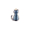 Alloy Enamel Pendants, Cat, Steel Blue, 25x16mm
