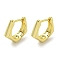 Brass Hoop Earrings, Real 18K Gold Plated, 14x4mm