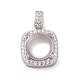 925 Sterling Silver Micro Pave Cubic Zirconia Pendant Setting&nbsp;STER-H113-04P-03-1