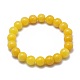 Natural Yellow Jade Bead Stretch Bracelets&nbsp;BJEW-K212-B-038-2
