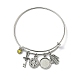 DIY Blank Geometry Alloy Charms Expandable Bangle Making Kit&nbsp;BJEW-DC00003-4