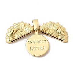 Openable Brass Pendants, Flower Charms, Long-Lasting Plated, Rack Plating, Cadmium Free & Lead Free, Real 18K Gold Plated, 20x19x4mm, Hole: 3x4mm