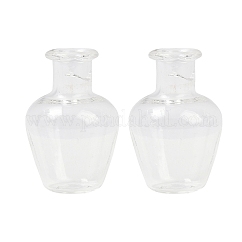Transparent Glass Beads Containers, Vase Shape, Clear, 2x2.95cm, Inner Diameter: 0.5cm