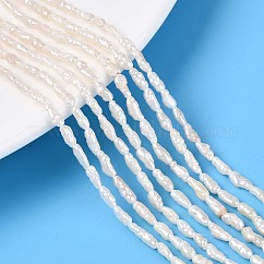 Natural Cultured Freshwater Pearl Beads Strands, Baroque Keshi Pearl, Stick, Creamy White, 2.5~10.5x1.5~3x1.5~3mm, Hole: 0.5mm, about 47~72pcs/strand, 13.78~14.17 inch(35~36cm)