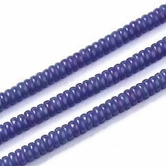Natural White Jade Beads Strands, Dyed, Rondelle, Dark Slate Blue, 4~5x1.5mm, Hole: 0.8mm, about 225~227pcs/strand, 14.96~15.35 inch(38~39cm)