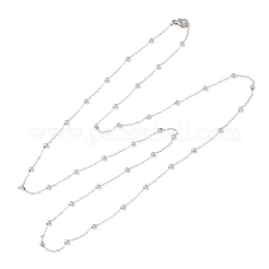 304 Stainless Steel Ball Link Chain/Satellite Chain Necklaces&nbsp;SA-CBA4160-20P
