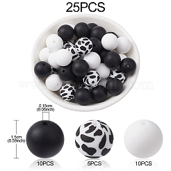 Round Food Grade Eco-Friendly Silicone Focal Beads&nbsp;SIL-YW0001-14A