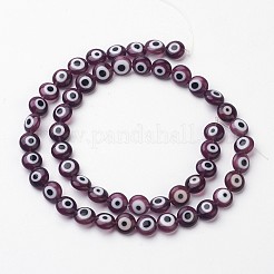 Handmade Evil Eye Lampwork Beads Strands&nbsp;LAMP-J081-06-8x4mm