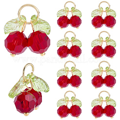 60Pcs Cherry Acrylic & Glass Pendants&nbsp;PALLOY-WH00017