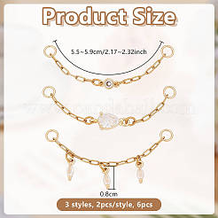 Brass Micro Pave Clear Cubic Zirconia Connector Charms&nbsp;PALLOY-OC00051