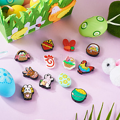 12Pcs 12 Styles Easter Silicone Focal Beads&nbsp;SIL-TA0002-56