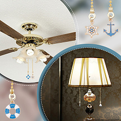 10Pcs 5 Styles Alloy Enamel Charms Ceiling Fan Pull Chain Extenders&nbsp;HJEW-HY00035
