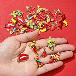 30Pcs 9 Styles Alloy Enamel Pendants&nbsp;FIND-FS0004-26