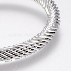304 Stainless Steel Cuff Bangles Torque Bangles&nbsp;BJEW-H570-10GP