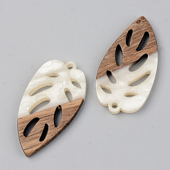 Opaque Resin & Walnut Wood Pendants&nbsp;LS-RESI-S389-048A-C04