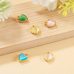 5Pcs 5 Colors Heart Brass Charms&nbsp;KK-TADJ0001-13