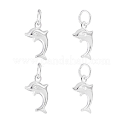 4Pcs 925 Sterling Silver Dolphin Charms&nbsp;STER-PH0002-30