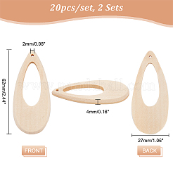 2 Sets Hollow Wooden Big Pendants&nbsp;WOOD-PH0002-28