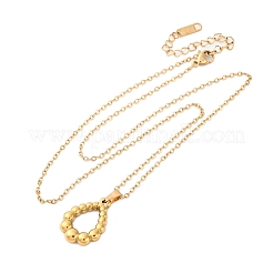 Teardrop 304 Stainless Steel Pendant Necklaces&nbsp;NJEW-H059-28G