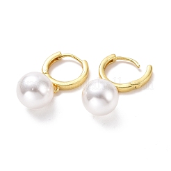 Plastic Pearl Dangle Hoop Earrings&nbsp;EJEW-A072-14LG