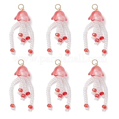 Glass Seed Beaded Jellyfish Pendants&nbsp;PALLOY-MZ00707