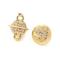 Brass Micro Pave Cubic Zirconia Connector Charms&nbsp;KK-U056-36G