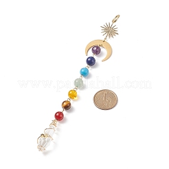 7 Chakra Gemstone Beaded Pendant Decorations&nbsp;HJEW-JM00797-01