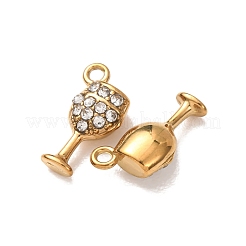 304 Stainless Steel Rhinestone Pendants&nbsp;STAS-L318-18G-05