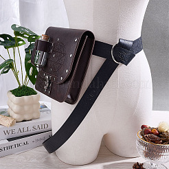 Rectangle PU Leather Medieval Waist Belt Bag with 2Pcs Glass Potion Bottles&nbsp;AJEW-WH0696-575A
