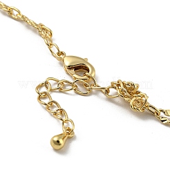 Faceted Heart & Teardrop & Square Glass Beads Bib Necklaces&nbsp;NJEW-R263-14G