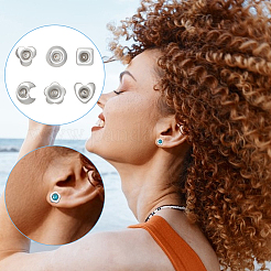 84Pcs 6 Style 201 Stainless Steel Stud Earring Findings&nbsp;STAS-UN0057-42