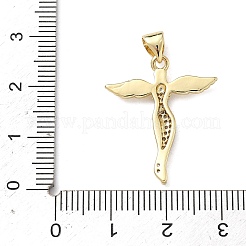 Brass Micro Pave Clear Cubic Zirconia Pendants&nbsp;KK-F930-29A-G