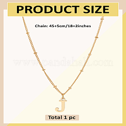 1Pc Brass Chain & 304 Stainless Steel Letter Pendant Necklaces&nbsp;NJEW-LP0001-35J-G