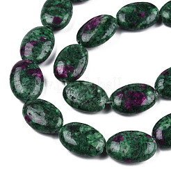 Flat Oval Synthetic Ruby in Zoisite Stone Beads Strands&nbsp;G-S113-29