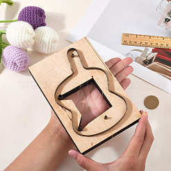 Rectangle Wooden & Carbon Steel Key Bag Leather Die Cutting Mold&nbsp;DIY-WH20055-016C