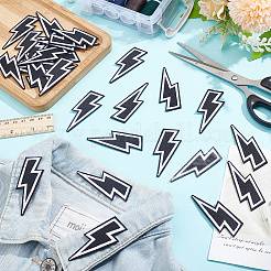30Pcs Lightning Bolt Polyester Computerized Embroidery Iron on Patches&nbsp;PATC-HY0001-64
