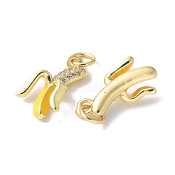 Brass Micro Pave Cubic Zirconia Pendants&nbsp;KK-A252-26B-G