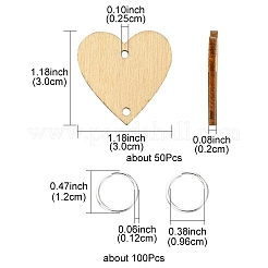 50Pcs Undyed Wood Connector Charms&nbsp;WOOD-FS0001-12A