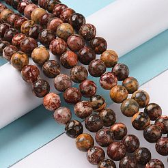Natural Leopard Skin Jasper Round Beads Strands&nbsp;G-S182-8mm