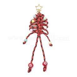 5Pcs Polyester & Spandex Cord Christmas Tree Pendant Decorations&nbsp;HJEW-JM03798