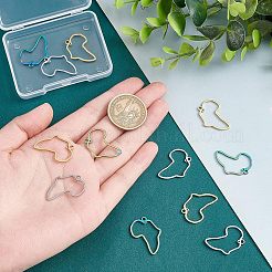12Pcs 3 Colors Africa Map 304 Stainless Steel Connector Charms&nbsp;STAS-UN0038-78