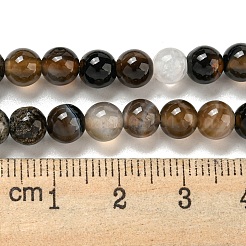 Natural Black Agate Beads Strands&nbsp;X-G-L555-04-6mm