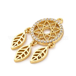 Rack Plating Brass with Cubic Zirconia Pendants&nbsp;KK-Q010-14G